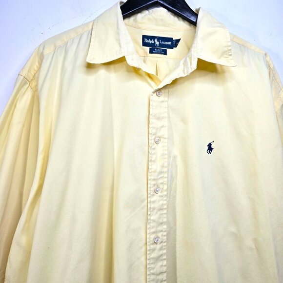 Polo Ralph Lauren Shirt Mens 2XL XXL Button Up Light Yellow - Picture 5 of 7